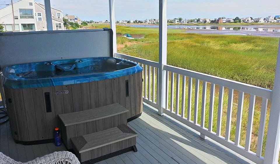 hot tub on a deck plumb island newburyport